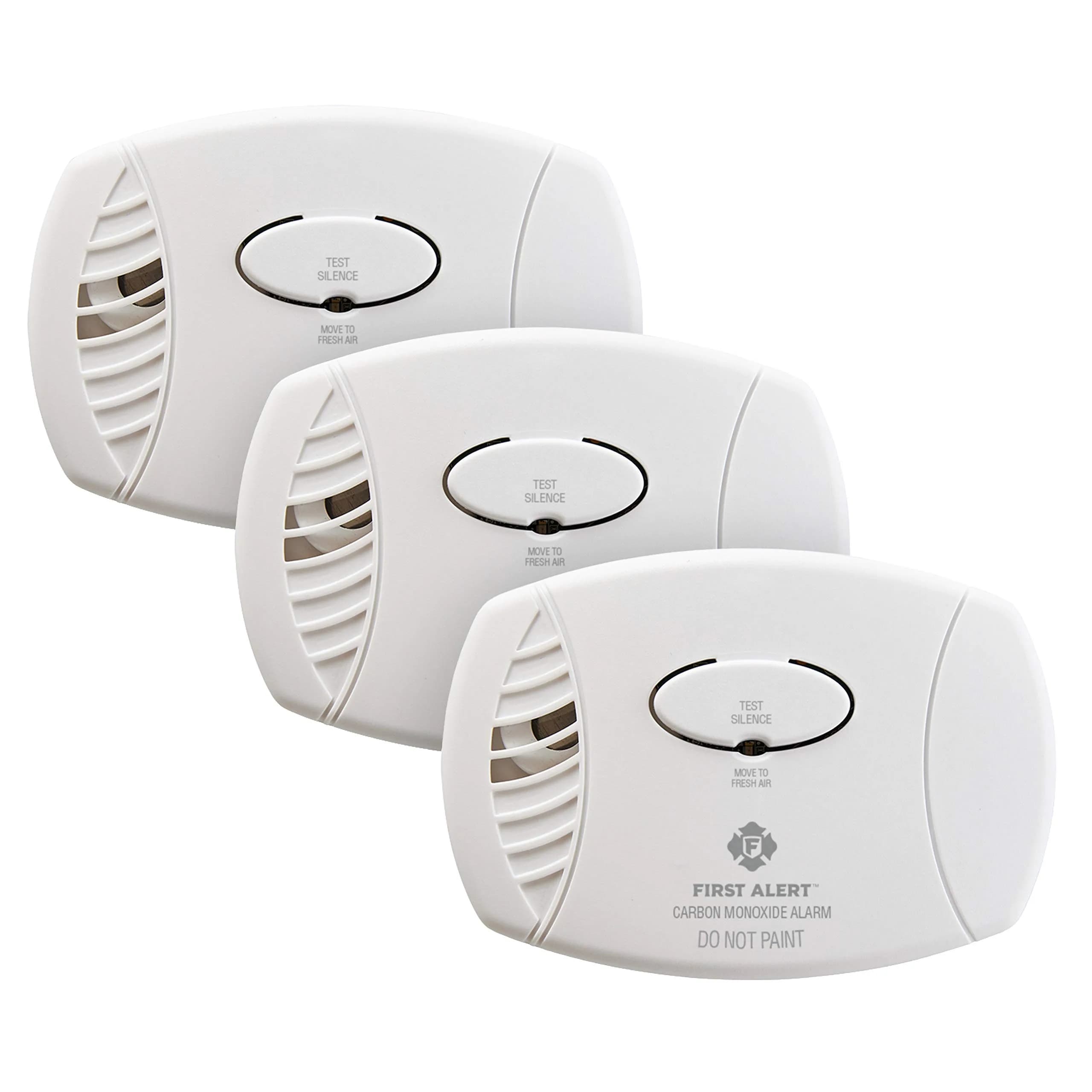 First Alert CO400-3 Battery Operated Carbon Monoxide Detector 3-Pack | Electrochemical Sensor, 85dB Alarm