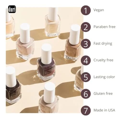 duri Nail Polish – Warm Color Collection 0.45 Fl Oz | Glossy Finish, Fast Drying, Long Lasting, Full Coverage thumbnail 2