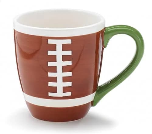 burton+BURTON Hand-Painted Ceramic Football Mug 414ml (14 oz) | Realistic 3D Dimpled Texture Sports Cup thumbnail 1
