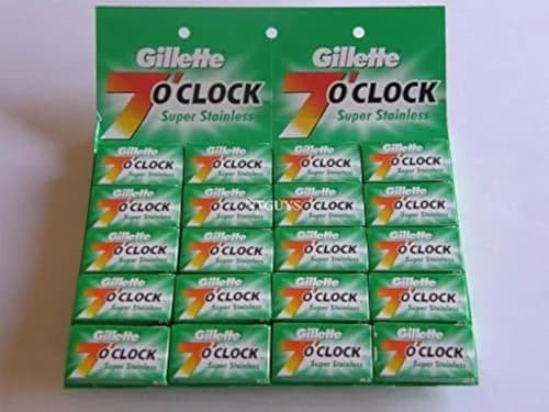 7 O'clock Super Stainless Double Edge Safety Razor Blades 100 Count | Smooth Shave, Made in Russia thumbnail 1