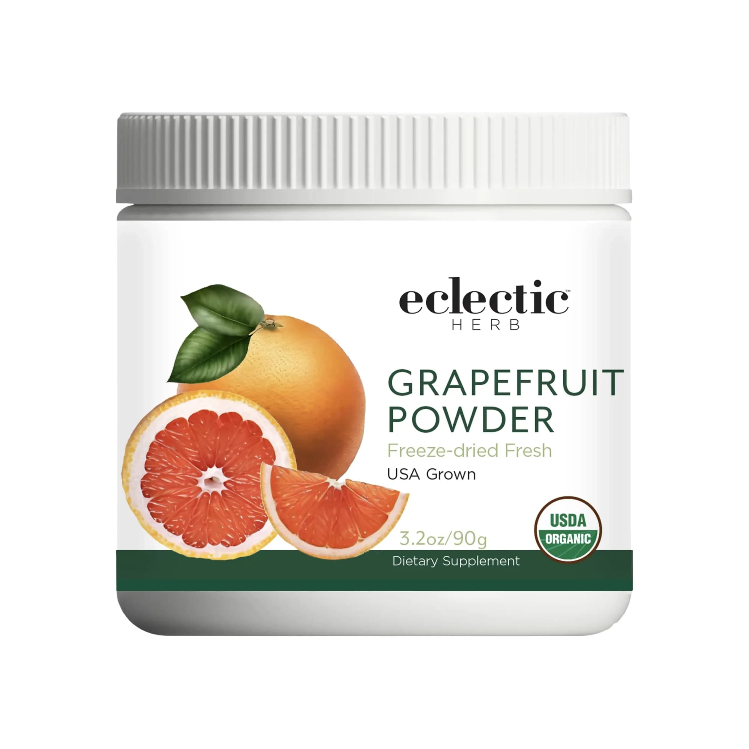 Eclectic Herb Organic Grapefruit Powder Supplement | Nutritional Drink Mix, USDA Organic, Vegan, Non-GMO (90 g | 3.2 oz)