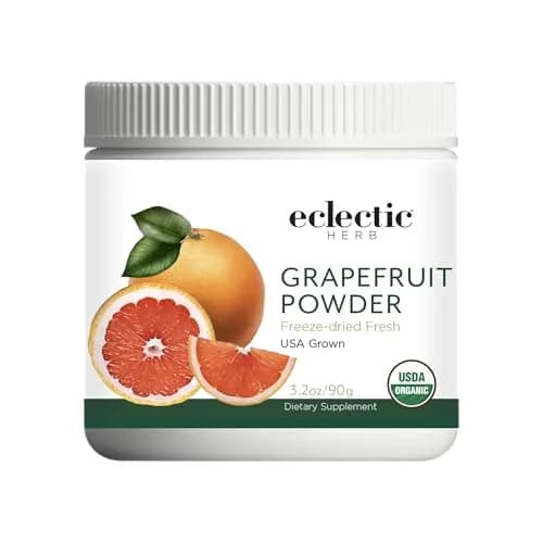 Eclectic Herb Organic Grapefruit Powder Supplement | Nutritional Drink Mix, USDA Organic, Vegan, Non-GMO (90 g | 3.2 oz) thumbnail 1