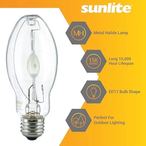 Sunlite Metal Halide Lamp 150W | Pulse Start, ED17, E26, 14000 Lumens, 4000K thumbnail 3