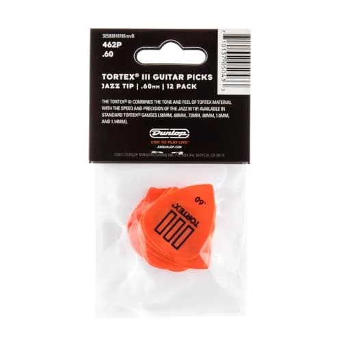 Jim Dunlop Tortex TIII Pick 0.60mm (12 Pack) | USA-Made Delrin Plectrums for Precision Playing thumbnail 5