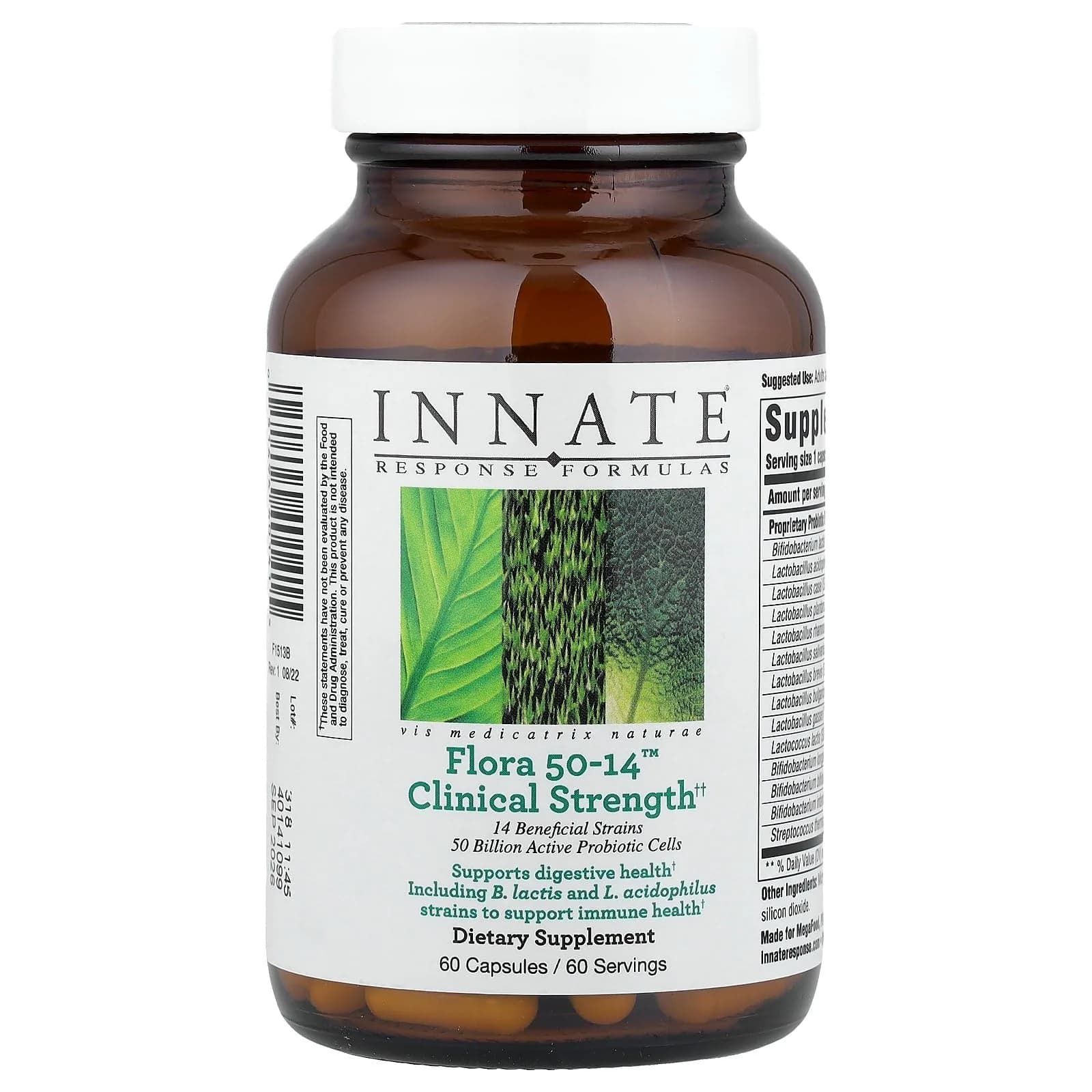 Innate Response Formulas Flora 50-14 Probiotic 60 Count | Clinical Strength Digestive & Immune Support - main product image