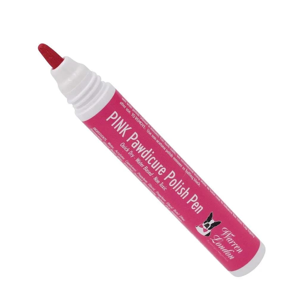 Warren London Pawdicure Dog Nail Polish Pens | Made in USA | Quick Dry, Low Odor, Non-Toxic | 13 Colors | Pink — Pink
