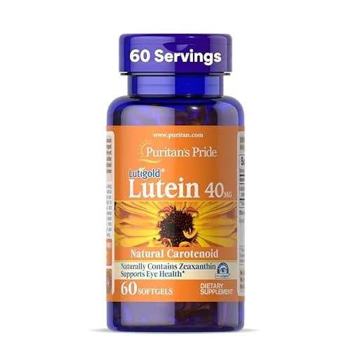 Puritan's Pride Premium Lutigold Lutein 40mg with Zeaxanthin Softgels 60 Count (2 Month Supply) | Eye Health Support with Antioxidant Properties thumbnail 1