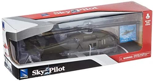 NewRay Sky Pilot UH-60 Black Hawk Diecast Helicopter 9.5 inches | Detailed 1:60 Scale Replica thumbnail 3