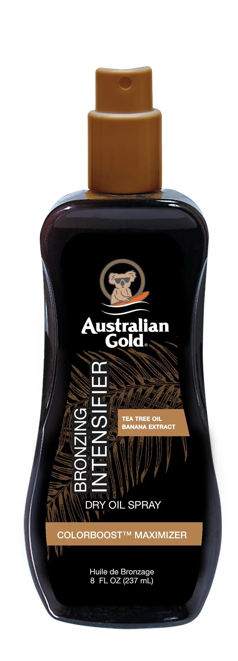 Australian Gold Bronzing Intensifier Dry Oil Spray 8 Fl Oz | Colorboost Maximizer for Sun-Kissed Skin — Black