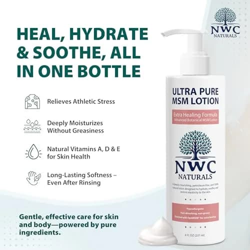 NWC Naturals MSM Body Lotion with Tea Tree Oil and Aloe Vera | Deep Moisturizer for All Skin Types (70-120 chars) thumbnail 4