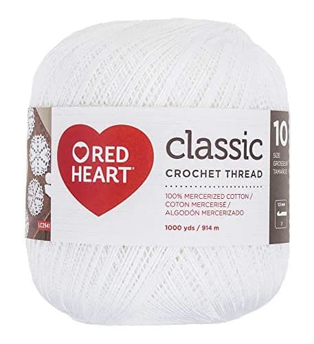Red Heart Classic Crochet Thread White Size 10 | 914m (1000yd) Mercerized Cotton thumbnail 1