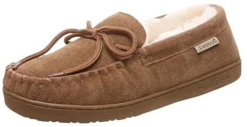 BEARPAW Moc II Slipper, Hickory, Size 9 | Classic moccasin for indoor comfort thumbnail 1