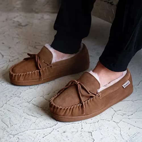 BEARPAW Moc II Slipper, Hickory, Size 9 | Classic moccasin for indoor comfort thumbnail 2