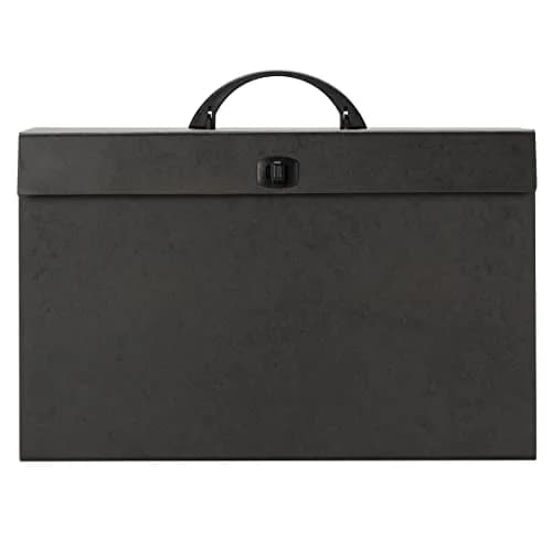 Smead A-Z and Subject Expanding File Box, 19 Pockets, Legal Size, Black | Heavy-Duty Board Exterior thumbnail 2