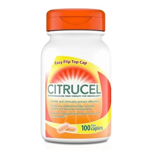 CITRUCEL Fiber Therapy Caplets 100 Count | Supports Occasional Constipation Relief, Orange Flavor thumbnail 1