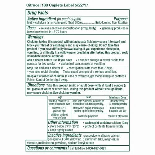 CITRUCEL Fiber Therapy Caplets for Irregularity, Easy to Swallow, 180 Count | Supports Regularity & Soft Stool thumbnail 8