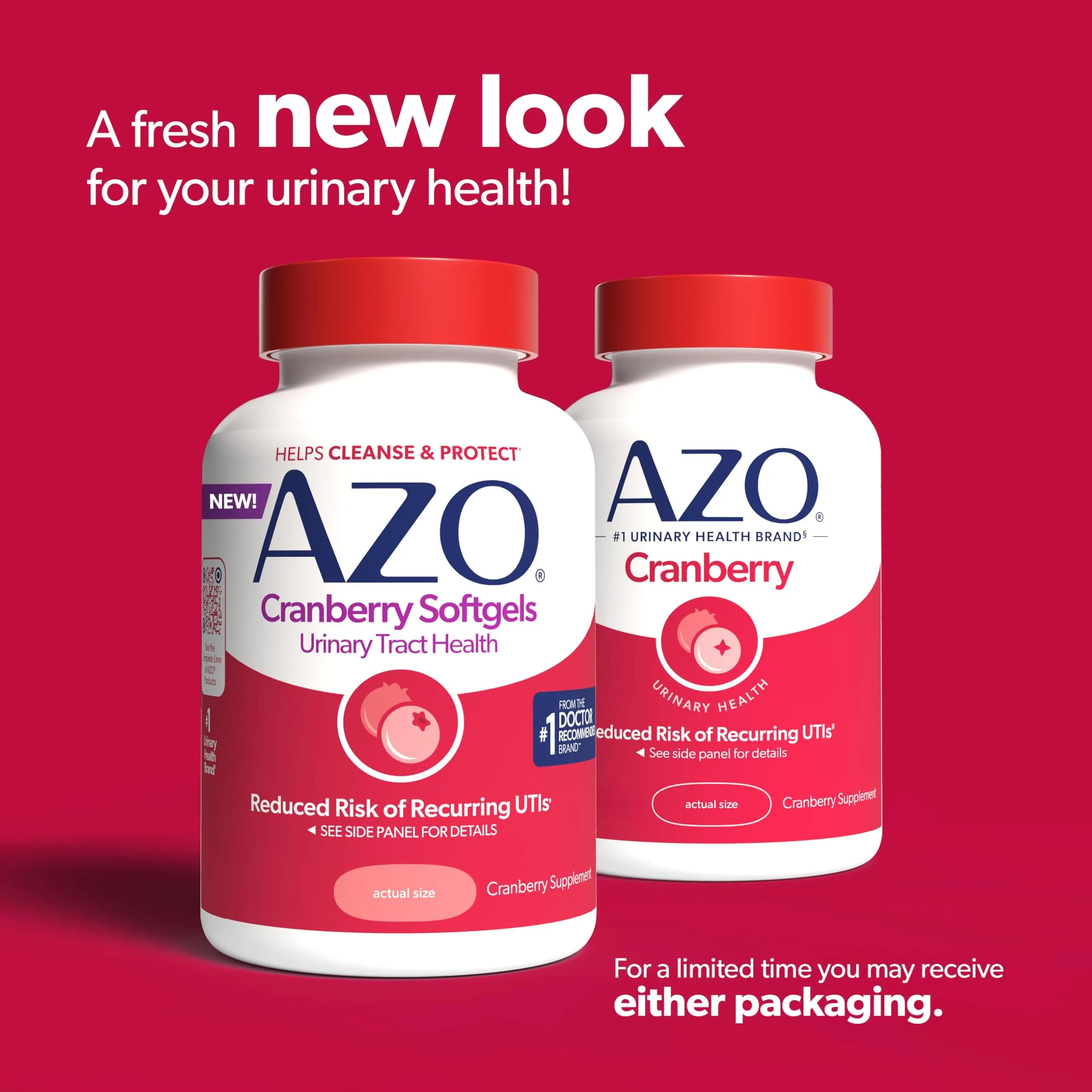 AZO Cranberry Pills for Women & Men, Urinary Tract Health, 100 Softgels | Sugar-Free Herbal Supplement - view 2