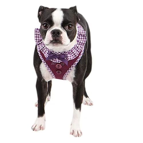 Puppia Vivien Harness Medium | Breathable Checkered Dog Vest with Adjustable Chest thumbnail 4