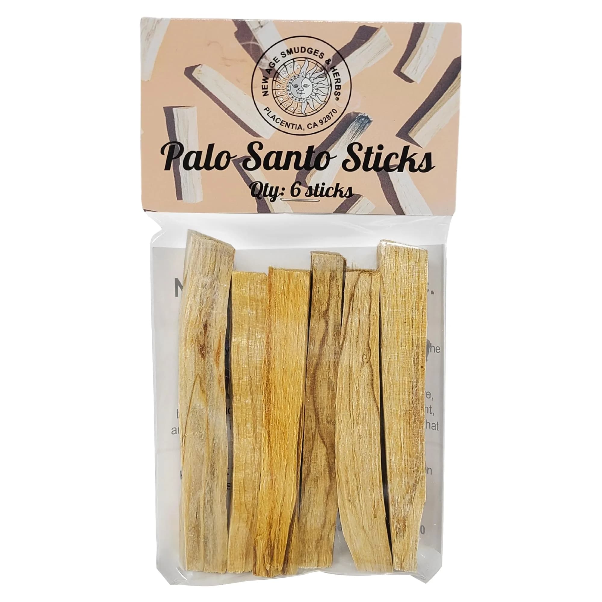 New Age Smudges & Herbs Sacred Palo Santo Wood Incense Sticks | 6 Premium Holy Wood for Cleansing & Meditation — Palo Santo Wood
