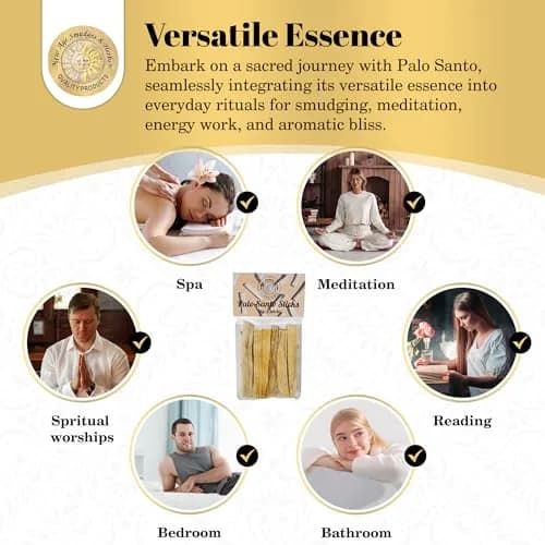 New Age Smudges & Herbs Sacred Palo Santo Wood Incense Sticks | 6 Premium Holy Wood for Cleansing & Meditation thumbnail 5
