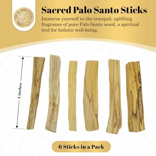 New Age Smudges & Herbs Sacred Palo Santo Wood Incense Sticks | 6 Premium Holy Wood for Cleansing & Meditation thumbnail 2