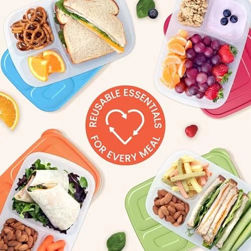 Bentgo Easyboxes - Stackable 3-Compartment Lunch Boxes 5 cups | Reusable BPA-Free Containers for Kids & Adults thumbnail 7