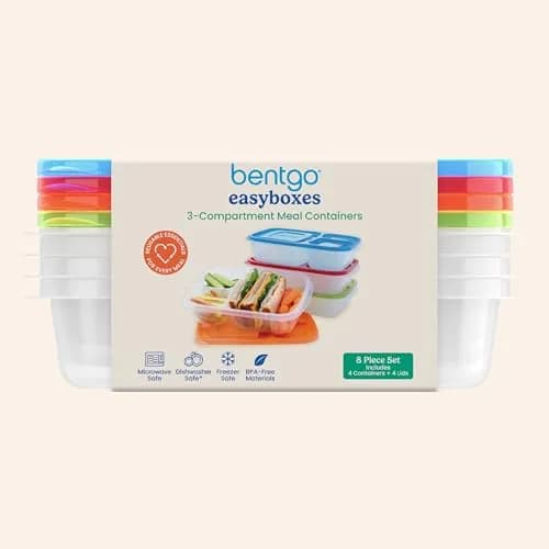 Bentgo Easyboxes - Stackable 3-Compartment Lunch Boxes 5 cups | Reusable BPA-Free Containers for Kids & Adults thumbnail 9