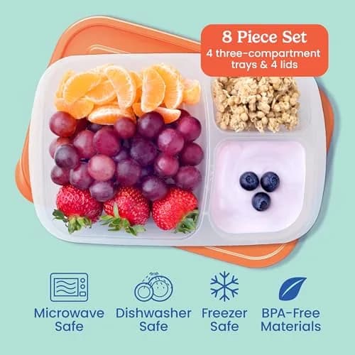 Bentgo Easyboxes - Stackable 3-Compartment Lunch Boxes 5 cups | Reusable BPA-Free Containers for Kids & Adults thumbnail 3