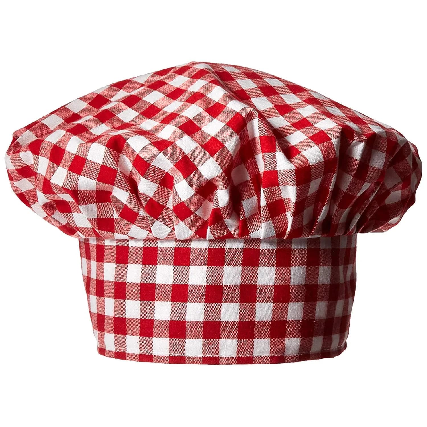 Beistle Red Gingham Fabric Chef's Hat (1 count) | Classic Checkered Pattern for Parties - main product image