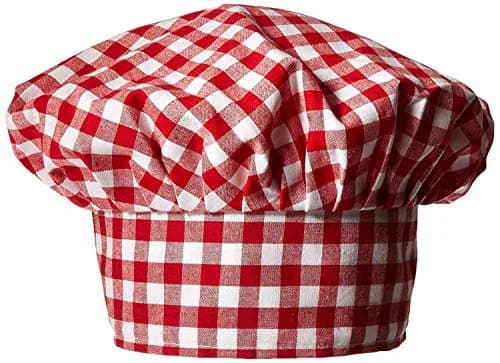Beistle Red Gingham Fabric Chef's Hat (1 count) | Classic Checkered Pattern for Parties thumbnail 1