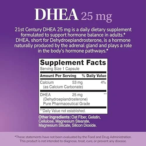 21st Century DHEA 25 mg Capsules 90 Count | Supports Natural Hormone Balance thumbnail 2