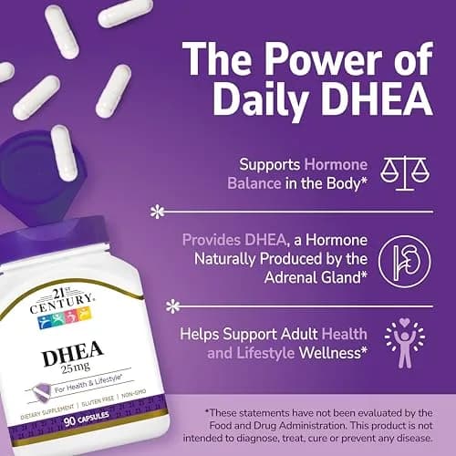 21st Century DHEA 25 mg Capsules 90 Count | Supports Natural Hormone Balance thumbnail 3