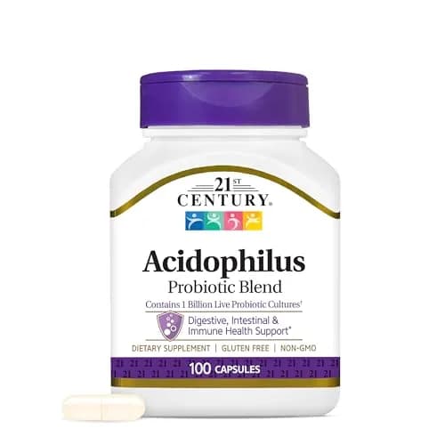 21st Century Acidophilus Probiotic Supplement Capsules 100 Count | Supports Digestive Health & Immune System thumbnail 1