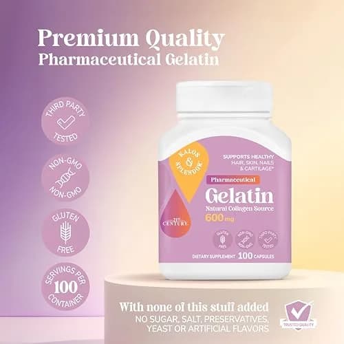 21st Century Gelatin 600mg Capsules 100 Count | Supports Hair, Skin, Nails & Cartilage thumbnail 4