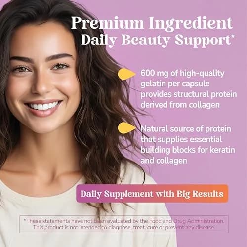 21st Century Gelatin 600mg Capsules 100 Count | Supports Hair, Skin, Nails & Cartilage thumbnail 6