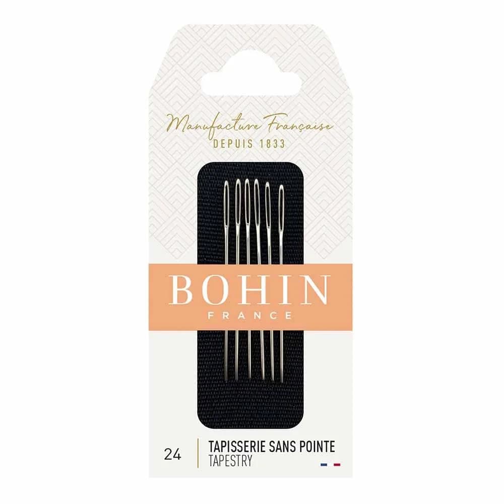 Bohin Tapestry Hand Needles Size 24 | Blunt Point for Canvas (70-120 chars) — Size 24 6/Pkg