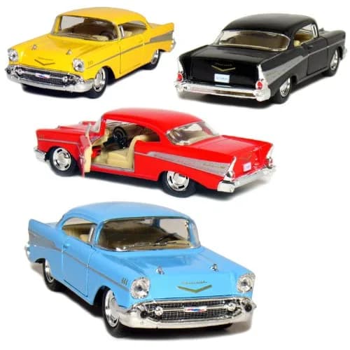 KiNSMART 1957 Chevy Bel Air Coupe 1:40 Scale 5" Die Cast Metal Classic Toy Car (4Set) | Authentic Miniature with Pull-Back Action thumbnail 1