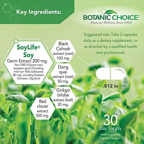 Botanic Choice Menopause Hot Flash Relief Supplement | Herbal Balance for Women, Gluten Free, 60 Capsules thumbnail 3