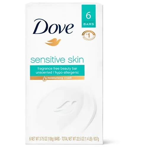 Dove Sensitive Skin Beauty Bar 106g (3.75 Oz) Pack of 6 | Hypoallergenic & Fragrance-Free Cleanser thumbnail 1