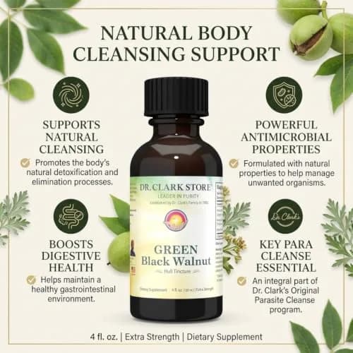 Dr Clark Store Green Black Walnut Hull Tincture Extract 118ml (4 Fl Oz) | Supports Intestinal Microbial Balance thumbnail 3