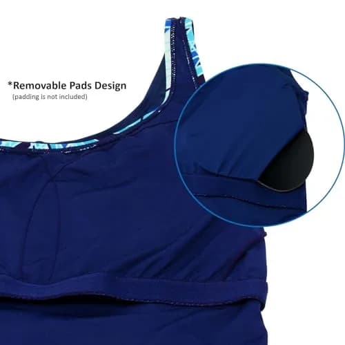 Adoretex Women's One Piece Bathing Suit Navy Large | Supportive & Durable for Water Activities thumbnail 4