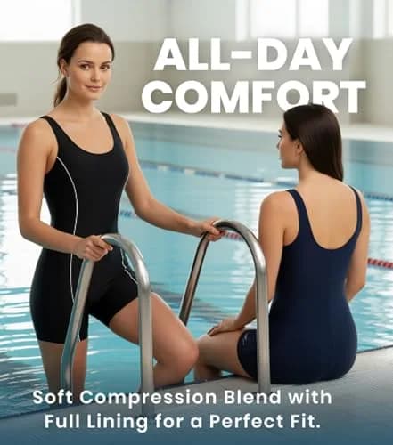 Adoretex Women's One Piece Bathing Suit Navy Large | Supportive & Durable for Water Activities thumbnail 6