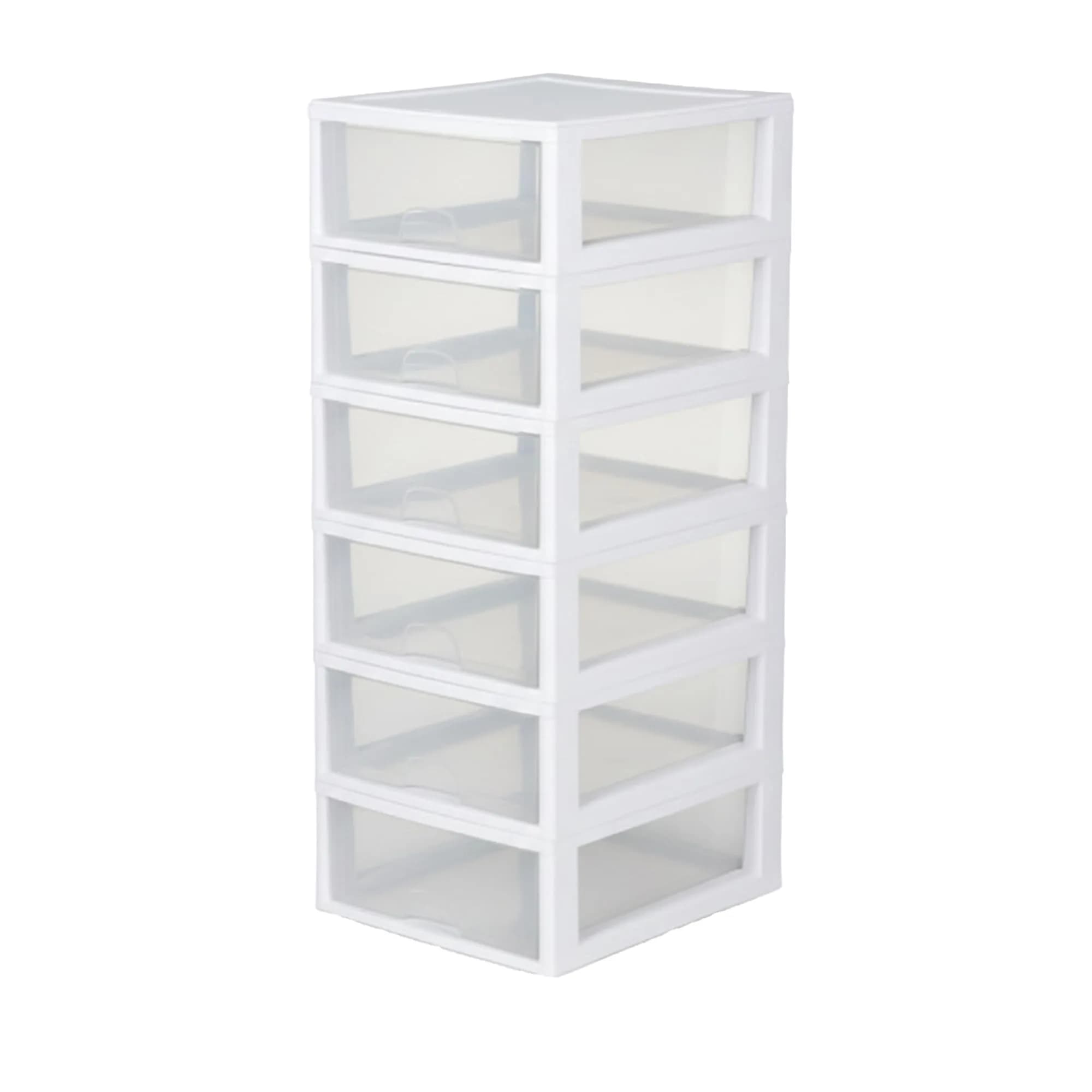 Sterilite Stacking Drawer Storage Organizer 16 Quart (15 L) | 6-Pack White - main product image