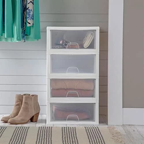 Sterilite Stacking Drawer Storage Organizer 16 Quart (15 L) | 6-Pack White thumbnail 5