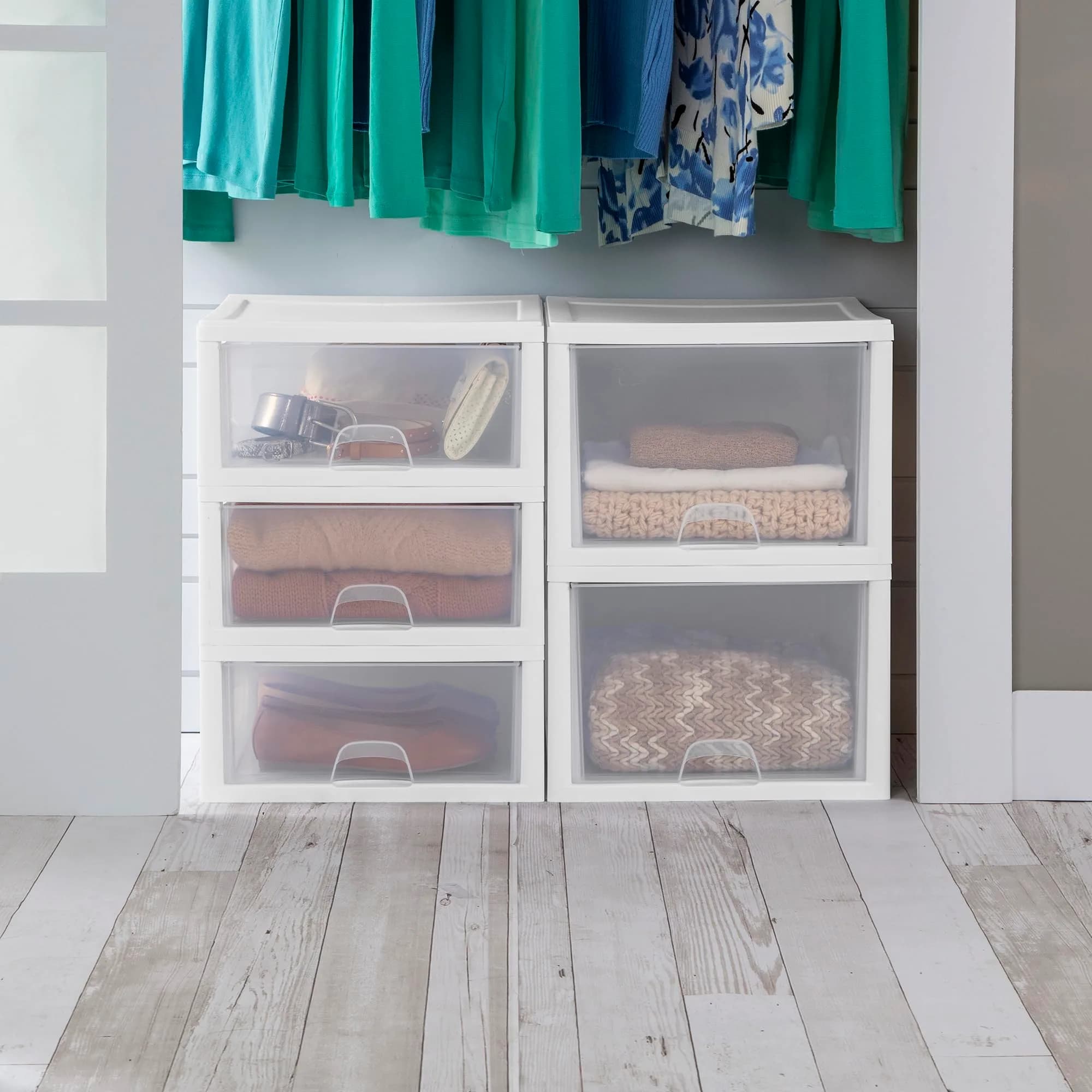 Sterilite Stacking Drawer Storage Organizer 16 Quart (15 L) | 6-Pack White - view 6