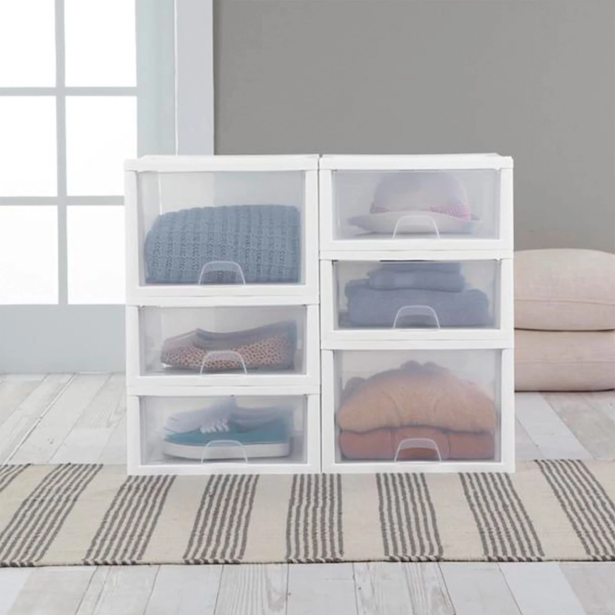 Sterilite Stacking Drawer Storage Organizer 16 Quart (15 L) | 6-Pack White - view 7