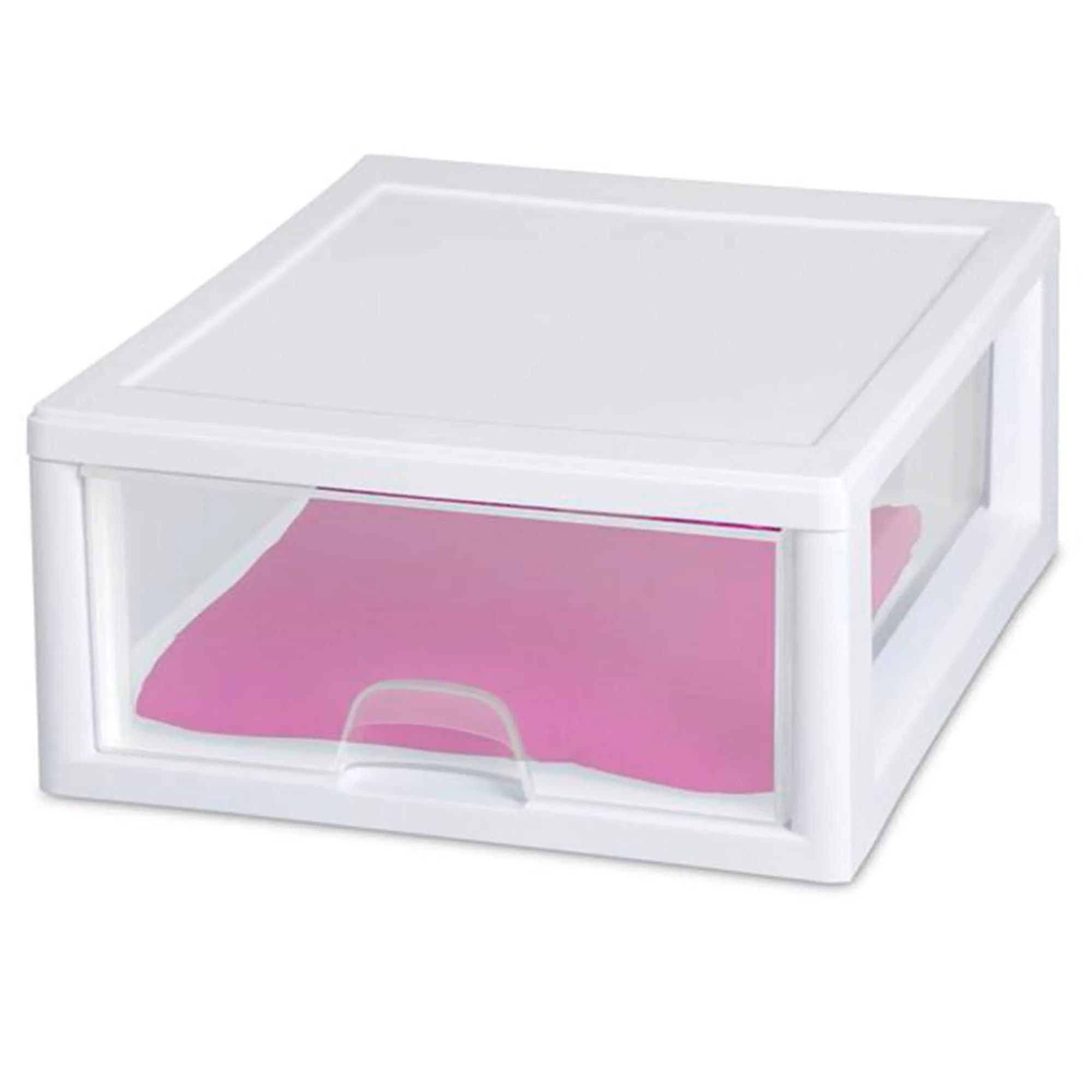 Sterilite Stacking Drawer Storage Organizer 16 Quart (15 L) | 6-Pack White - view 9