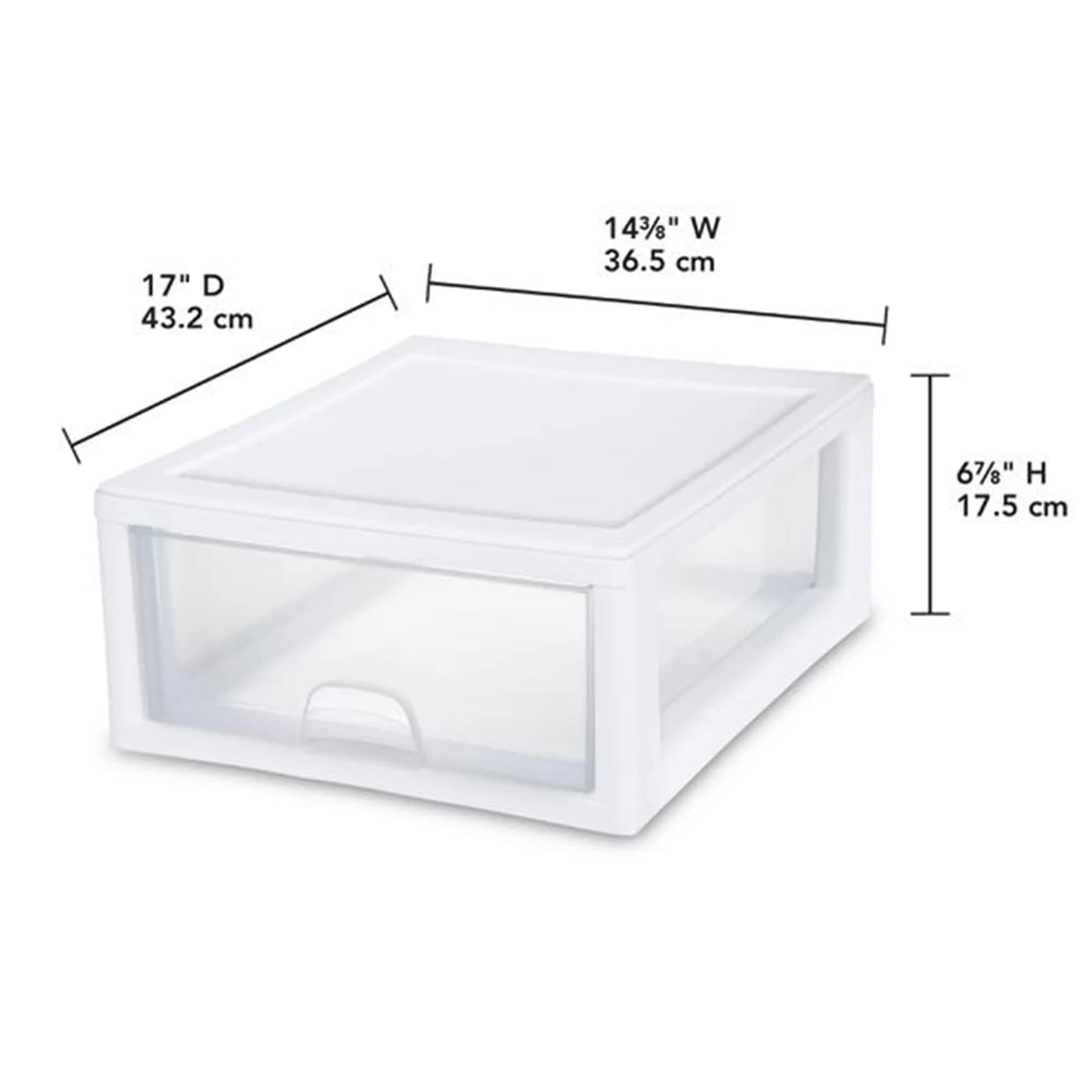 Sterilite Stacking Drawer Storage Organizer 16 Quart (15 L) | 6-Pack White - view 2