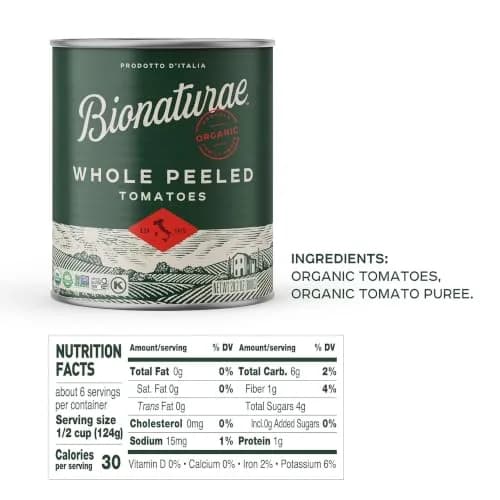 bionaturae Organic Whole Peeled Tomatoes 28.2 Oz | Authentic Italian Organic, Non-GMO, No Added Salt & Sugar thumbnail 2