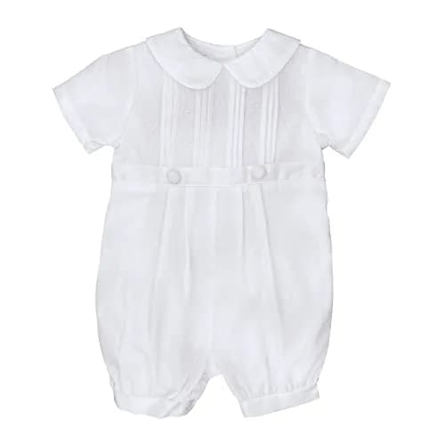 Petit Ami Baby Boys' Pique Christening Knicker, White (24 Months) | Heirloom-Quality Baptism Outfit thumbnail 1